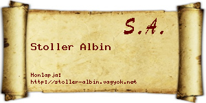 Stoller Albin névjegykártya